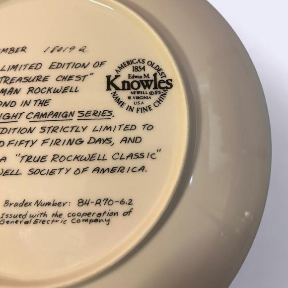 VTG Norman Rockwell Plate Grandpa's Treasure Chest Plate 180192 General Electric - Picture 4 of 4